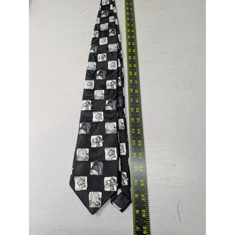 2pc Disney Pooh‎ Vintage Winnie the Pooh Eeyore Tigger Men's Necktie 90s Cartoon